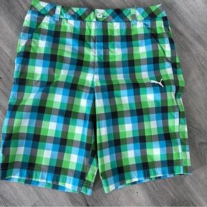 Puma Green Blue Golf Shorts